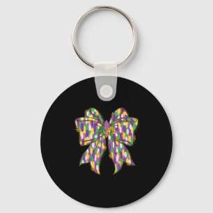 Mardi Gras Coquette Bow Louisiana Festival Women G Key Ring