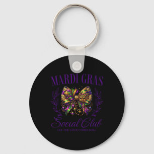 Mardi Gras Coquette Bow Louisiana New Orleans Wome Key Ring