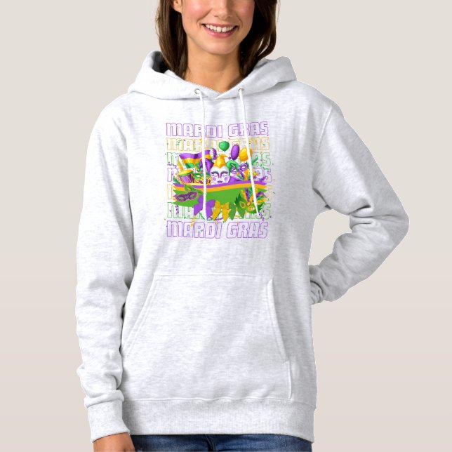 MARDI GRAS Coquette Masqerade Hoodie (Front)