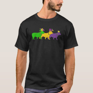 Mardi Gras Corgi Beads Festival Jester Hat T-Shirt