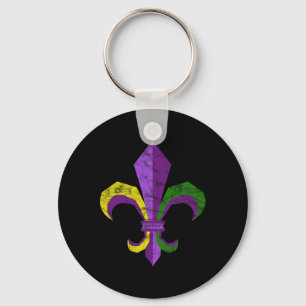 Mardi Gras Costume Clothing - Vintage Fleur De Lis Key Ring