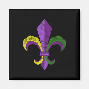 Mardi Gras Costume Clothing - Vintage Fleur De Lis Magnet