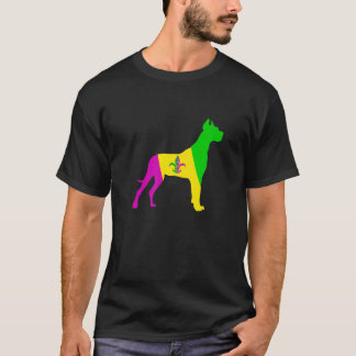 Mardi Gras Costume Dane Dog Funny Party Festival T-Shirt