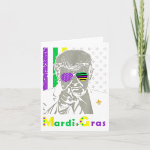 Mardi Gras Costume Donald Trump Us Flag Funny Trum Card