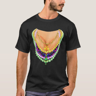 Mardi Gras Costume Flash Cleavage for Women Girls T-Shirt