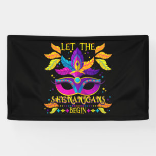 Mardi Gras Costume Let The Shenanigans Begin Mask Banner