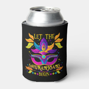 Mardi Gras Costume Let The Shenanigans Begin Mask Can Cooler