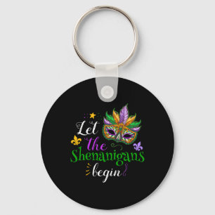Mardi Gras Costume Let The Shenanigans Begin Mask Key Ring