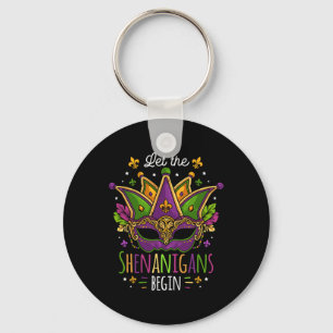 Mardi Gras Costume Let The Shenanigans Begin Mask Key Ring