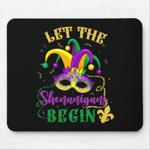 Mardi Gras Costume Let The Shenanigans Begin Mask Mouse Mat