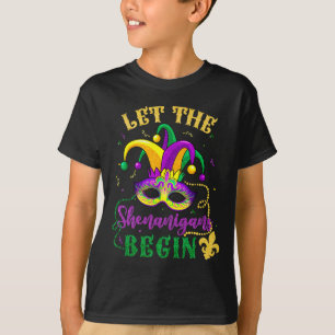 Mardi Gras Costume Let The Shenanigans Begin Mask T-Shirt