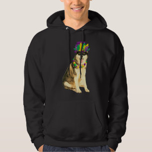 Mardi Gras Costume Mask Siberian Husky Hoodie