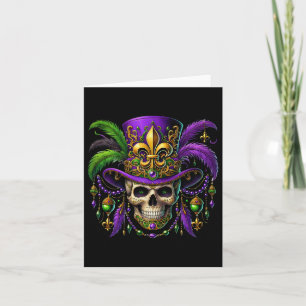 Mardi Gras Costume Sugar Skull Carnival Halloween Card