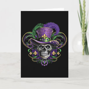 Mardi Gras Costume Sugar Skull Carnival Halloween Card