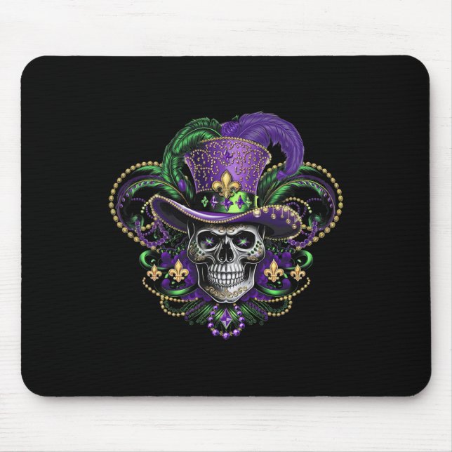 Mardi Gras Costume Sugar Skull Carnival Halloween  Mouse Mat (Front)