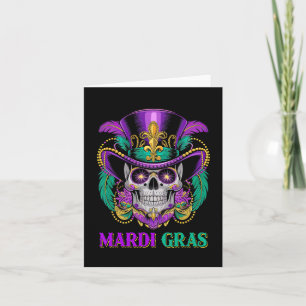 Mardi Gras Costume Sugar Skull Carnival New Orlean Card