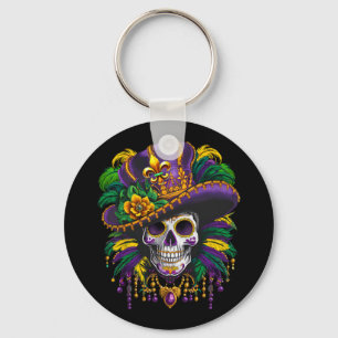 Mardi Gras Costume Sugar Skull Carnival New Orlean Key Ring