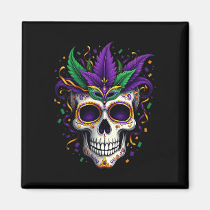 Mardi Gras Costume Sugar Skull Carnival New Orlean Magnet