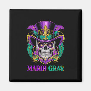 Mardi Gras Costume Sugar Skull Carnival New Orlean Magnet