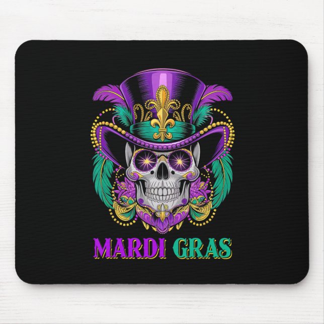Mardi Gras Costume Sugar Skull Carnival New Orlean Mouse Mat (Front)
