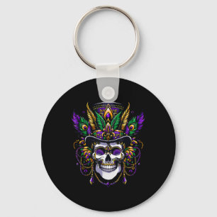 Mardi Gras Costume Sugar Skull Carnival Party Key Ring