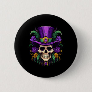 Mardi Gras Costume Sugar Skull Carnival Party Men 6 Cm Round Badge