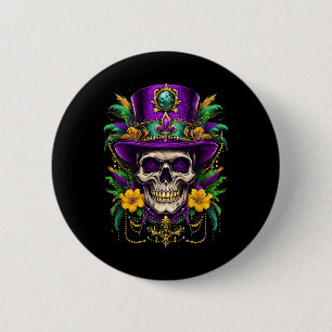 Mardi Gras Costume Sugar Skull Carnival Party Men 6 Cm Round Badge
