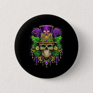 Mardi gras costume sugar skull carnival party men 6 cm round badge