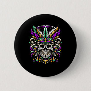 Mardi Gras Costume Sugar Skull Carnival Party Men 6 Cm Round Badge