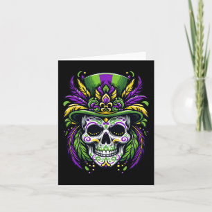 Mardi Gras Costume Sugar Skull Carnival Party Men Card
