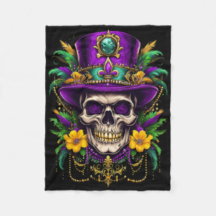 Mardi Gras Costume Sugar Skull Carnival Party Men Fleece Blanket