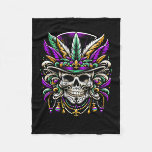 Mardi Gras Costume Sugar Skull Carnival Party Men  Fleece Blanket