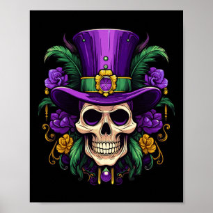 Mardi Gras Costume Sugar Skull Carnival Party Men Poster