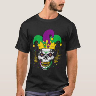 Mardi Gras Costume Sugar Skull Carnival Party Men T-Shirt