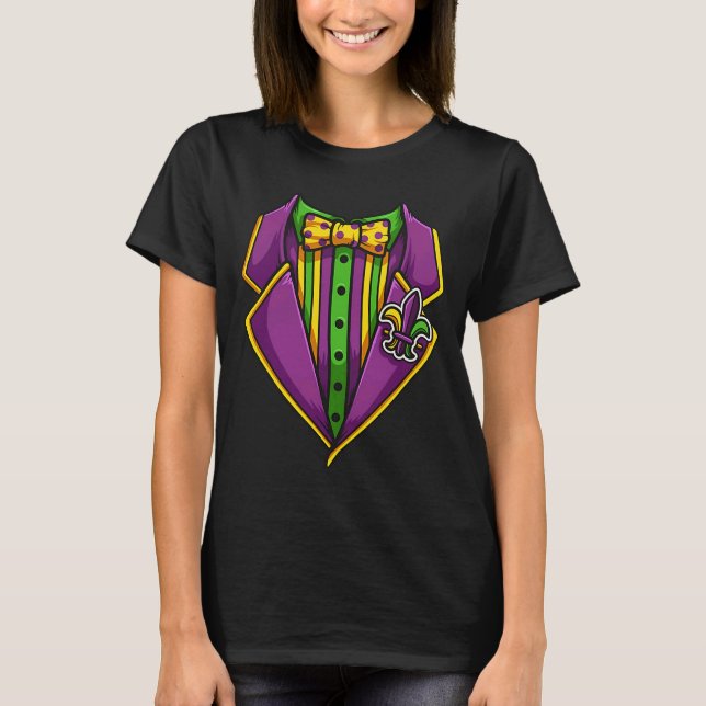 Mardi Gras Costume Tuxedo Carnival Parade T-Shirt (Front)