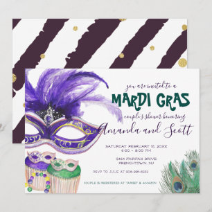 Mardi Gras Couple's Shower Invitation