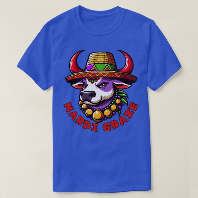 Mardi Gras Cow TShirt (Design Front)