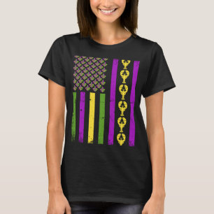 Mardi Gras Crawfish Flag For Men Mardi Gras Outfit T-Shirt