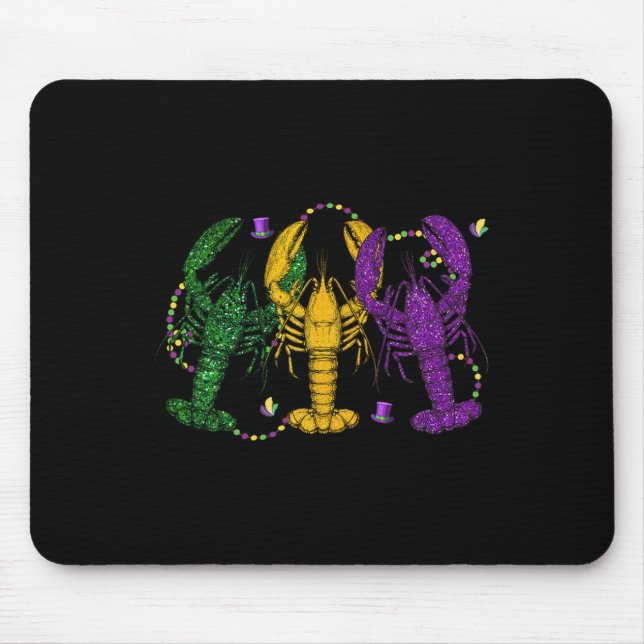 Mardi Gras Crawfish Funny Retro Parade Costume Adu Mouse Mat (Front)