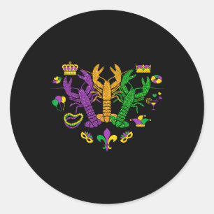 Mardi Gras Crawfish Happy Mardi Gras 2025 Matching Classic Round Sticker