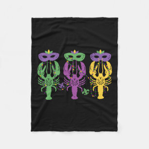 Mardi Gras Crawfish Happy Mardi Gras 2025 Matching Fleece Blanket