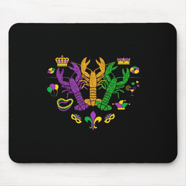 Mardi Gras Crawfish Happy Mardi Gras 2025 Matching Mouse Mat (Front)