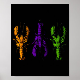 Mardi gras crawfish happy mardi gras 2025 matching poster