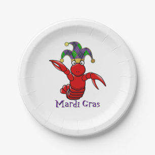 Mardi Gras Crawfish Paper Plate