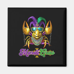 Mardi Gras Crawfish Party Costume Mask Feathers Be Magnet
