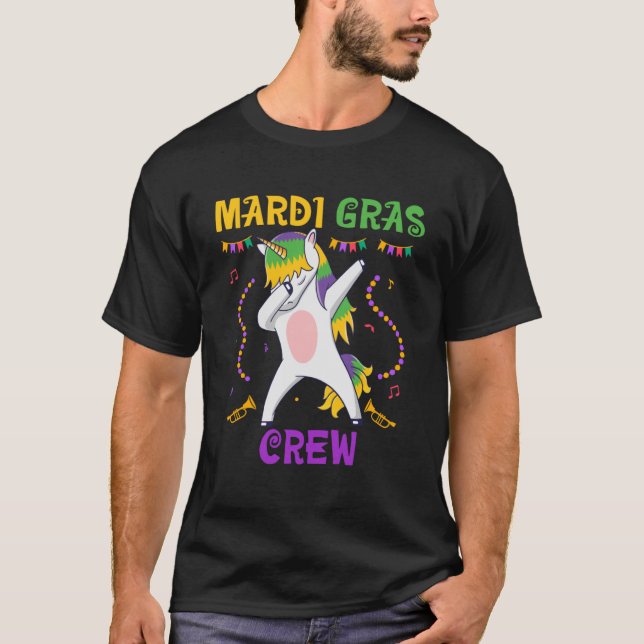Mardi Gras Crew Unicorn Costume Carnival Outfit Be T-Shirt (Front)