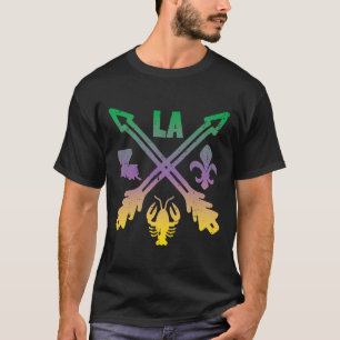 Mardi Gras Cross Arrows La Crawfish Louisiana Men T-Shirt