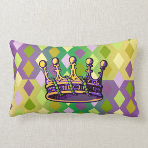 Mardi Gras Crown apparel and gifts Lumbar Cushion