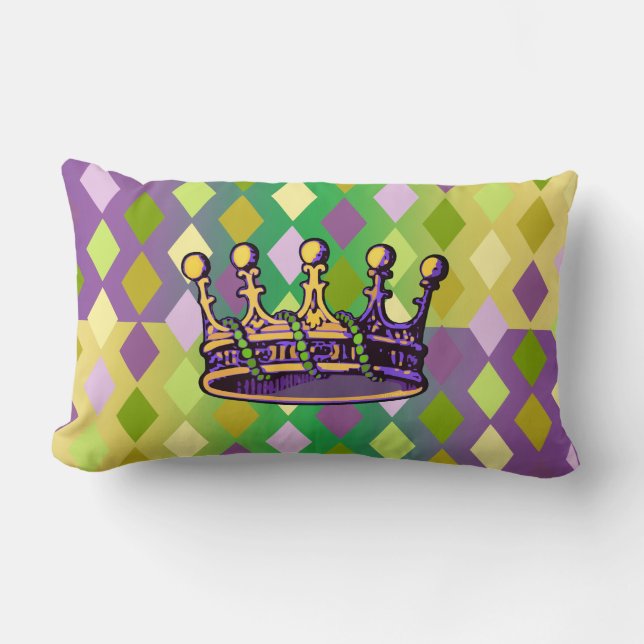 Mardi Gras Crown apparel and gifts Lumbar Cushion (Front)