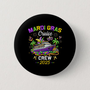 Mardi Gras Cruise 2025 Vintage Family Matching Tri 6 Cm Round Badge